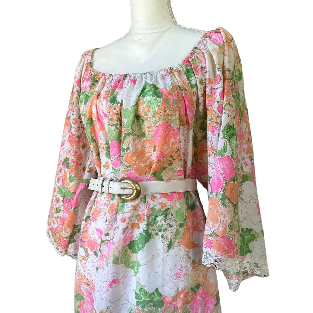 Vintage 1960s1970s floral maxi mumudress
